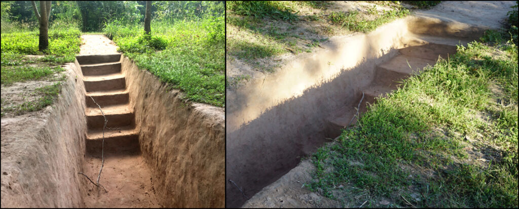 views of pathways dug into the earth