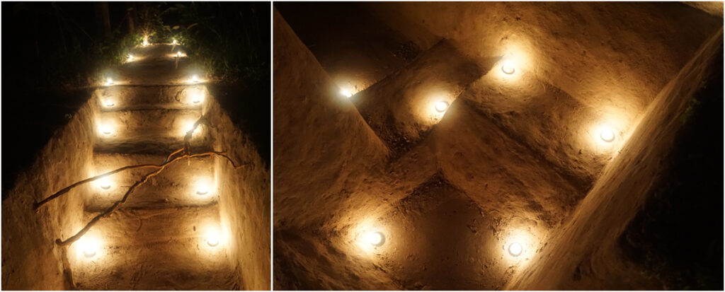 detail images of candles within installation